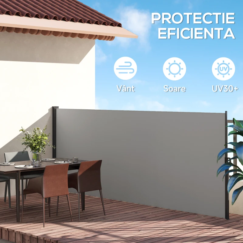 Outsunny Paravan Lateral UV30 400×160 cm Gri