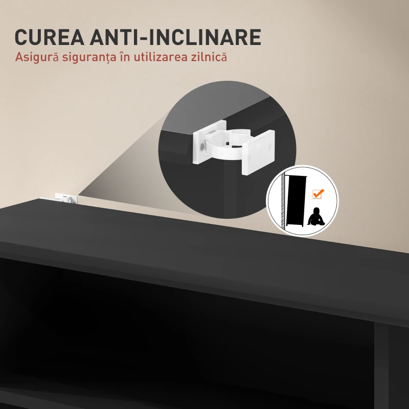 HOMCOM Dulap pentru CD-uri cu 6 Rafturi Reglabile pentru 360 CD-uri/185 DVD-uri Negru