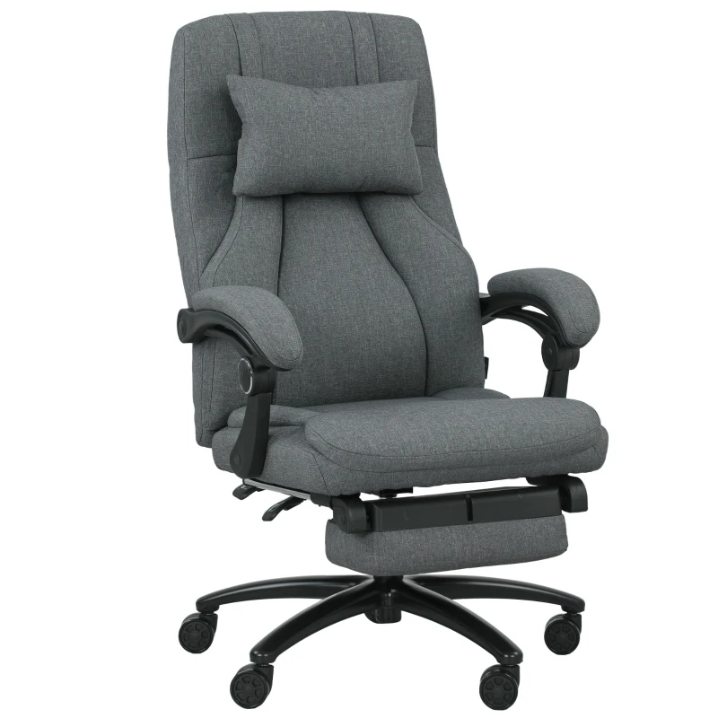 Vinsetto Fauteuil de bureau de massage, port USB, roues pivotantes, Gris foncé