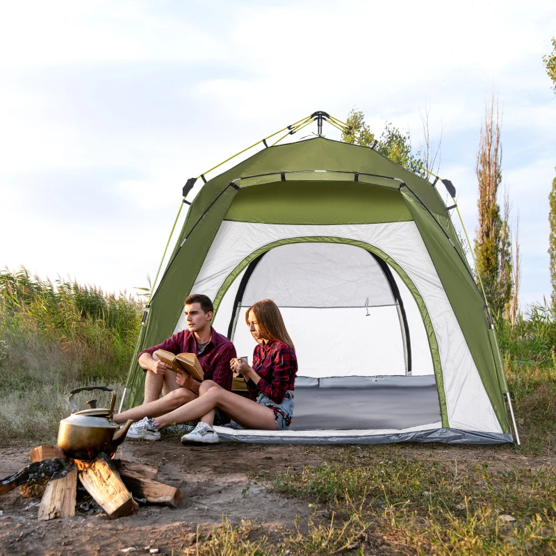 Outsunny bivvy tent is aluminium glasvezel 195cm x 240cm x 240cm(m-10)