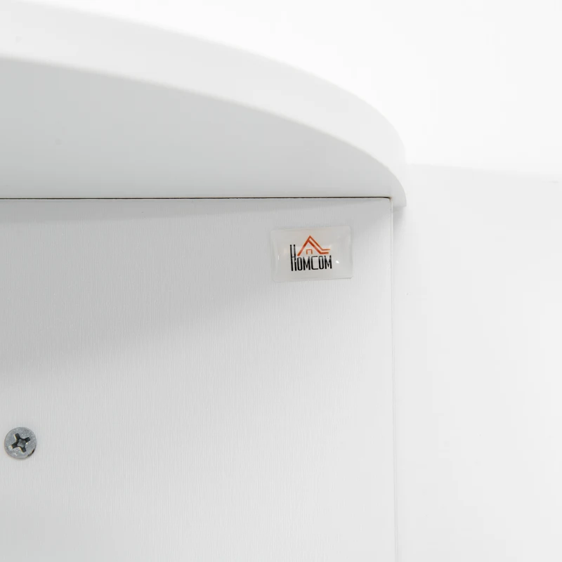 HOMCOM Armoire Murale avec Miroir Salle de Bain Meuble Miroir avec Rangement Toilettes 1 Porte + étagères latérales Blanc