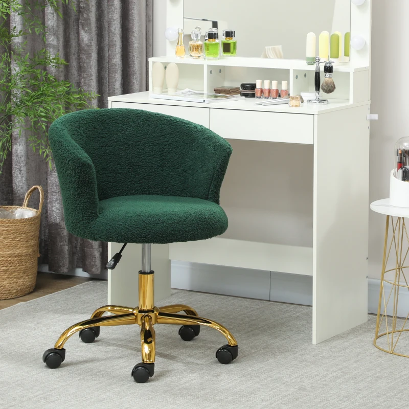 Vinsetto Bürostuhl, höhenverstellbarer ergonomischer Bürostuhl, drehbarer Sitz, Stahlrahmen, Grün