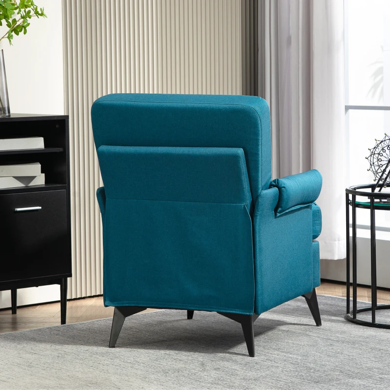 HOMCOM Fotoliu Modern Fotoliu Confortabil pentru Semineu Scaun de Efect din Panza pentru Camera de Zi Dormitor Biroul de Acasa Verde fotoliu pentru oaspeți sufragerie camera de zi dormitor dormitor interior casă