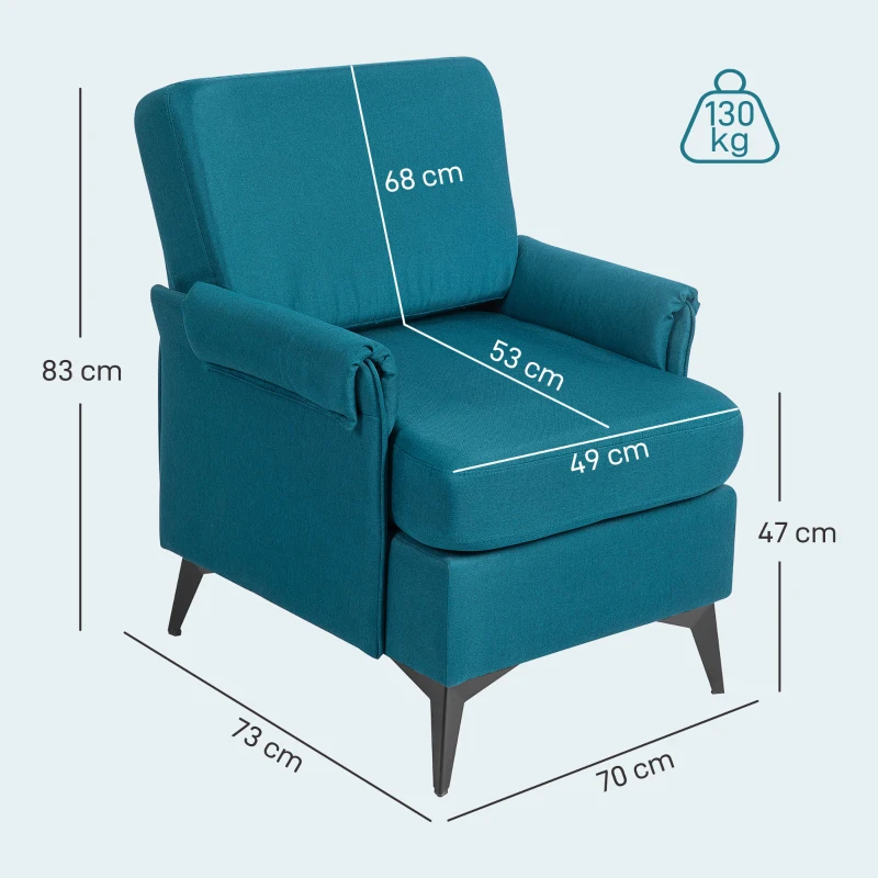 HOMCOM Fotoliu Modern Fotoliu Confortabil pentru Semineu Scaun de Efect din Panza pentru Camera de Zi Dormitor Biroul de Acasa Verde fotoliu pentru oaspeți sufragerie camera de zi dormitor dormitor interior casă