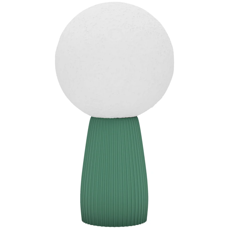 HOMCOM Lampe de Table Forme de Lune et 3 Couleurs avec 10 Luminosités, en ABS, Ø15x28 cm, Blanc et Vert Foncé