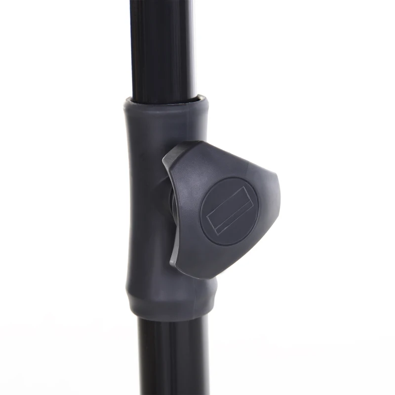 Outsunny Ombrellone da Giardino Rettangolare e Regolabile con Palo in Alluminio, 2x1.3x2.5 m, Marrone e Nero