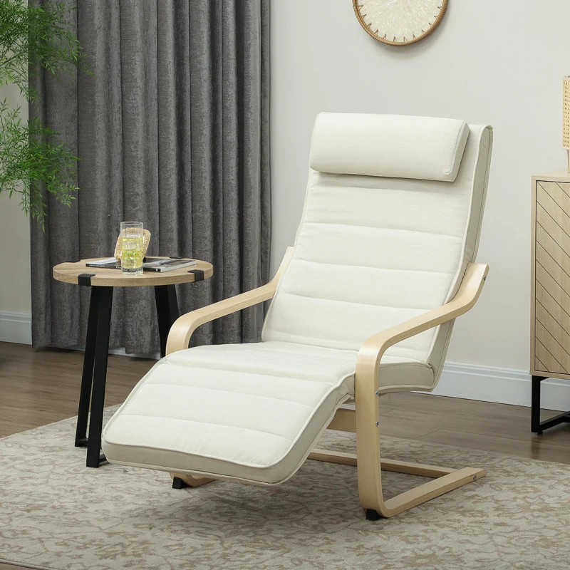 HOMCOM Fauteuil de salon fauteuil relax massant et chauffant dossier haut, appui-tête et repose-pieds, 67 x 95 x 101 cm, crème