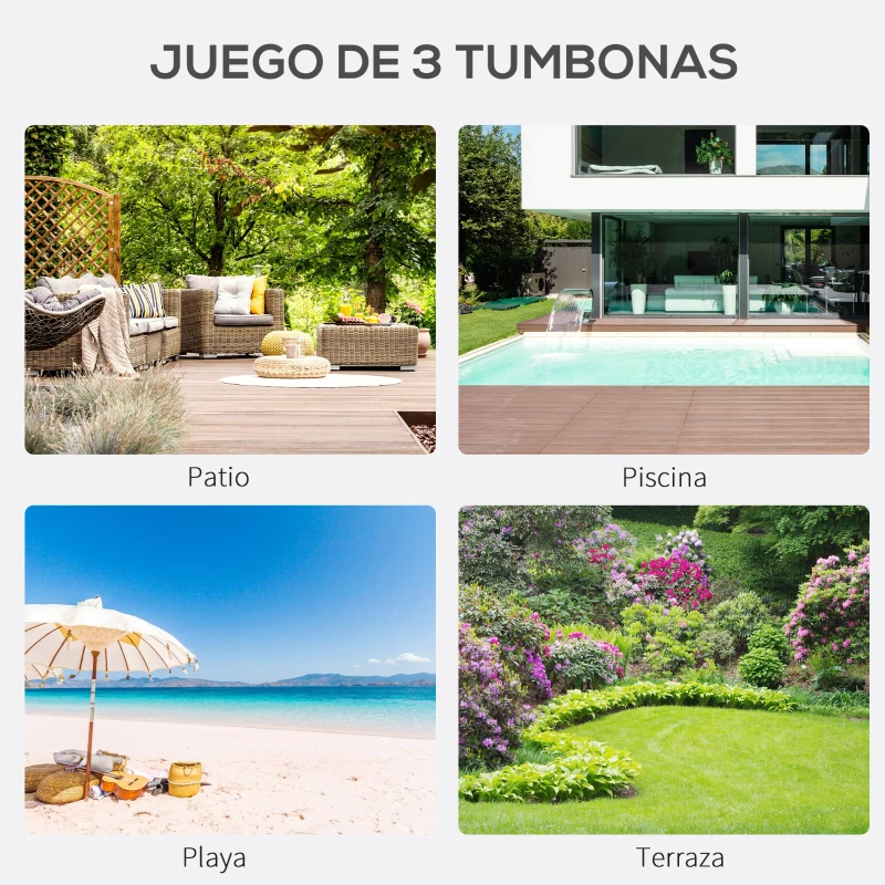 Outsunny Set de 2 Tumbonas Jardín Exterior con Mesa Auxiliar de Vidrio Templado Tumbonas con Respaldo Reposabrazos para Patio Piscina Terraza Exterior Negro