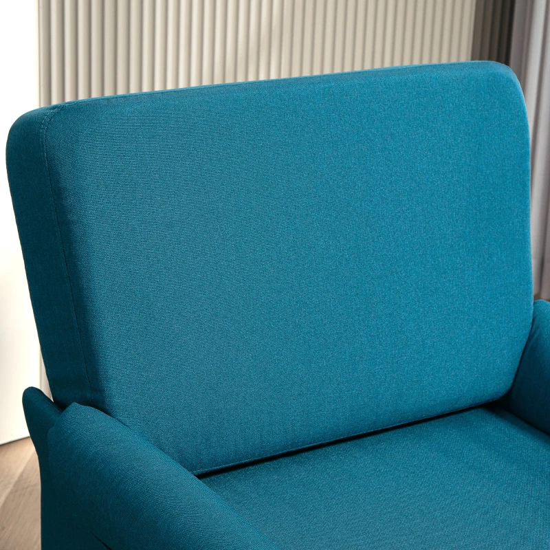 HOMCOM Fotoliu Modern Fotoliu Confortabil pentru Semineu Scaun de Efect din Panza pentru Camera de Zi Dormitor Biroul de Acasa Verde fotoliu pentru oaspeți sufragerie camera de zi dormitor dormitor interior casă