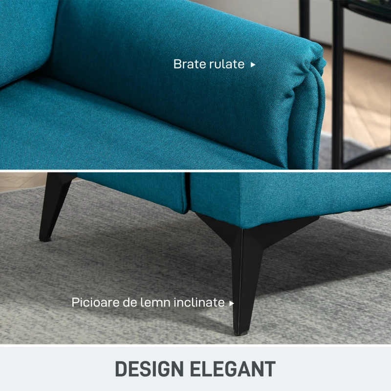 HOMCOM Fotoliu Modern Fotoliu Confortabil pentru Semineu Scaun de Efect din Panza pentru Camera de Zi Dormitor Biroul de Acasa Verde fotoliu pentru oaspeți sufragerie camera de zi dormitor dormitor interior casă