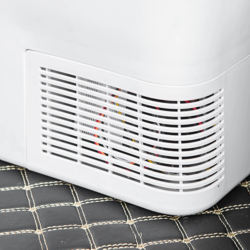 Outsunny Nevera Portátil Eléctrica 25L 12/24V hasta -20℃ Nevera y Congelador de Compresor para Coche con Luz LED y Asas Plegables Bajo Consumo Energético para Hogar Camping 58,5x33,5x35,2 cm Blanco