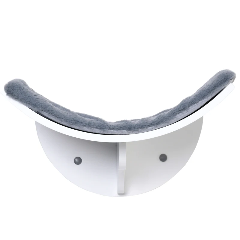 PawHut Katzenliege Katzen Wandliege Katzenbett Katzenregal Wandmontage Plüschauflage Grau 41 x 28 x 21 cm