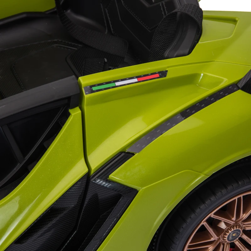 HOMCOM Kinder-Elektroauto, Lamborghini, 3-5 km/h, Fernsteuerung, für 3-5 Jahre, Grün(m-13)