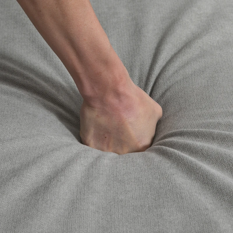 HOMCOM Divano Angolare Moderno e Componibile, Divano 3 Posti con Penisola Reversibile in Tessuto Grigio Chiaro, 197x139x 91cm