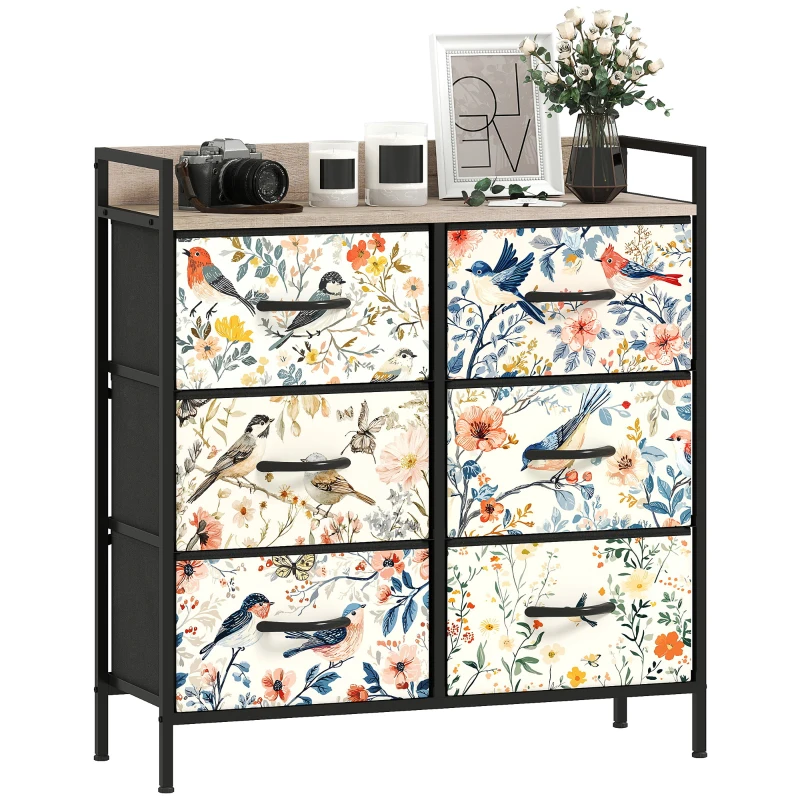 HOMCOM 6-Drawer Chest of Drawers - White