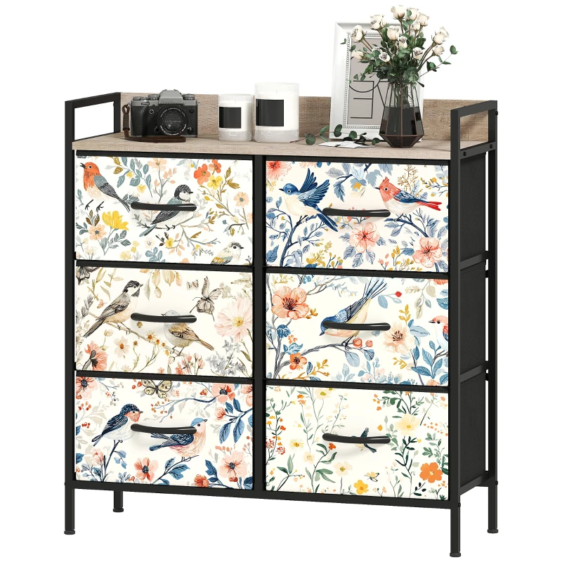 HOMCOM 6-Drawer Chest of Drawers - White