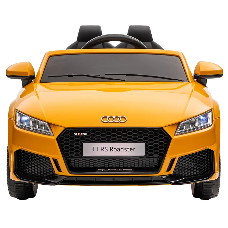 HOMCOM Kinder-Elektroauto, max. 3 km/h, mit Fernbedienung, Sicherheitsgurt, MP3-Anschluss, 3–5 Jahre, Gelb