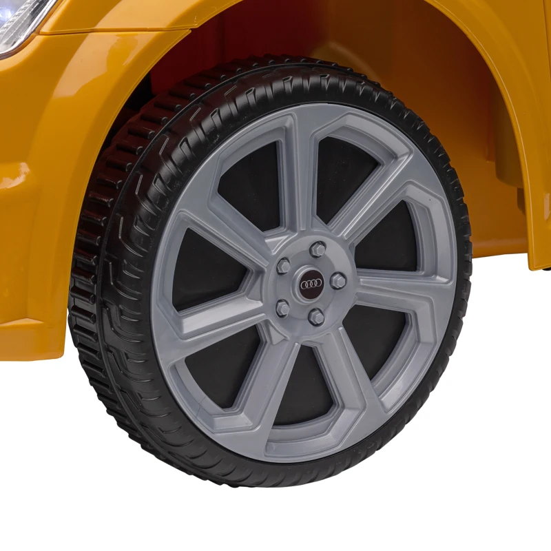 HOMCOM Kinder-Elektroauto, max. 3 km/h, mit Fernbedienung, Sicherheitsgurt, MP3-Anschluss, 3–5 Jahre, Gelb