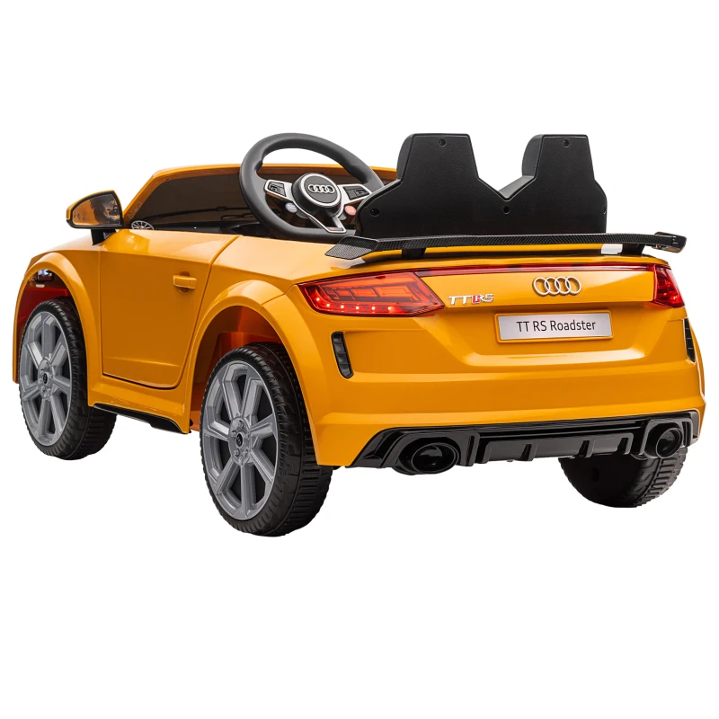 HOMCOM Kinder-Elektroauto, max. 3 km/h, mit Fernbedienung, Sicherheitsgurt, MP3-Anschluss, 3–5 Jahre, Gelb