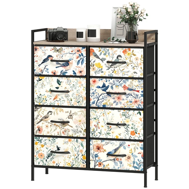 HOMCOM 8-Drawer Chest of Drawers - White