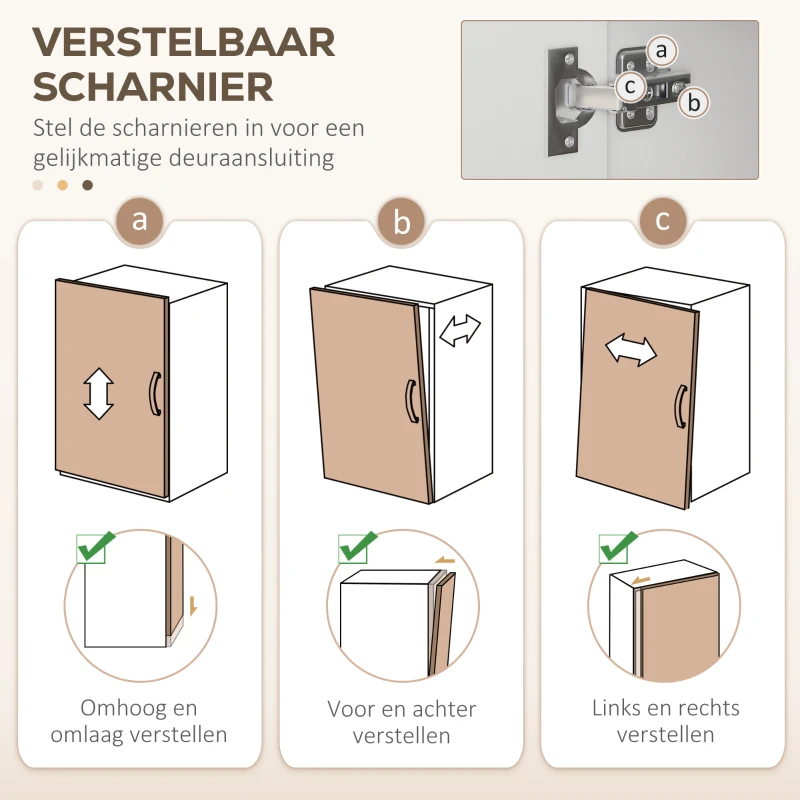HOMCOM Keukenkast, Buffet, 3 Laden, 3 Planken, Veel Opbergruimte, 89x39,5x168cm, Wit(m-8)