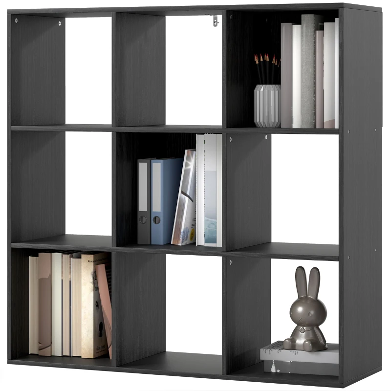 HOMCOM Nine-Cube Storage Shelf - Black
