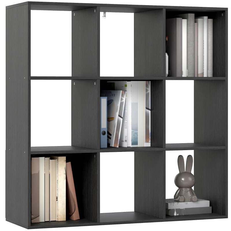 HOMCOM Nine-Cube Storage Shelf - Black