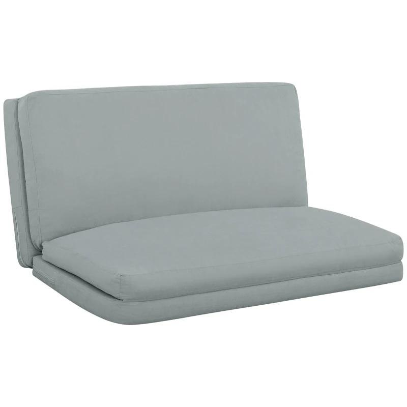 HOMCOM Lazy Sofa Schlafsessel klappbar in 4 Teile mit verstellbarer Rückenlehne, 137,5 x 85,5 x 74 cm, Hellgrau