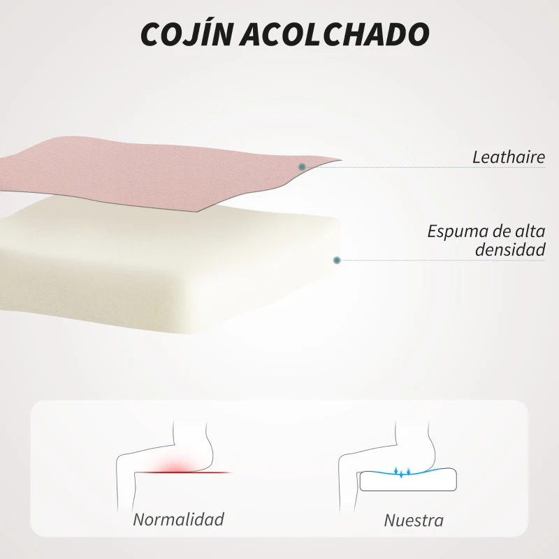 HOMCOM Silla de Escritorio Giratoria con Altura Ajustable Reposabrazos Respaldo Curvado Función de Basculante Rosa