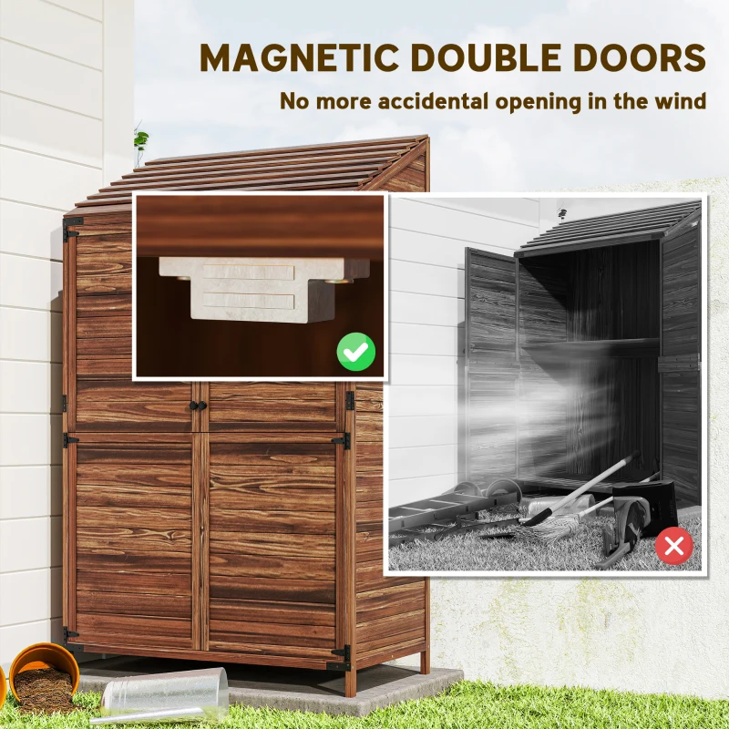 Outsunny 103.5 x 59 cm Wooden Garden Shed - Brown