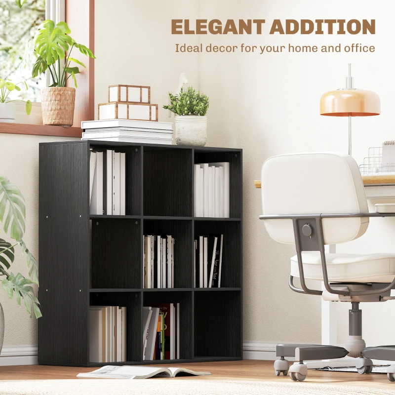 HOMCOM Nine-Cube Storage Shelf - Black