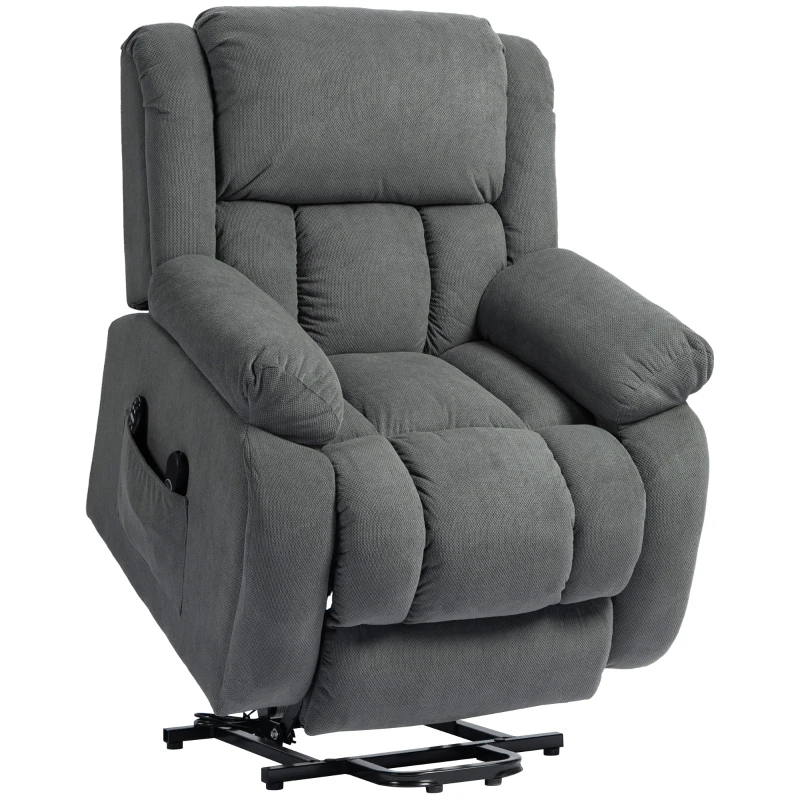 HOMCOM Fauteuil releveur électrique massage et chauffage avec repose-pied, dossier inclinable, télécommande et poche latérale(m-11)
