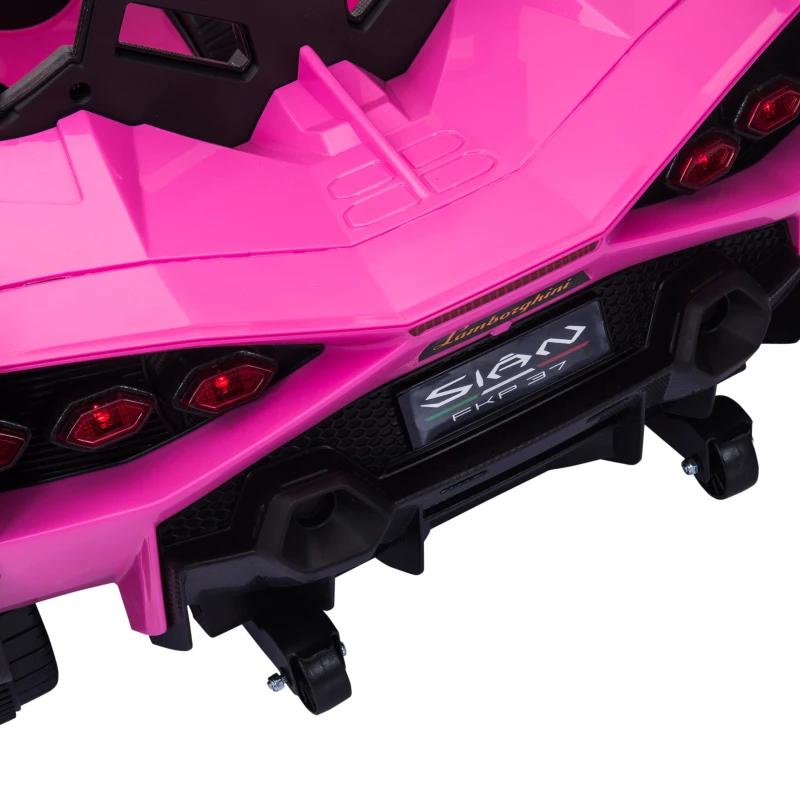 HOMCOM Kinder-Elektroauto, Lamborghini, 3-5 km/h, Fernsteuerung, für 3-5 Jahre, Rosa(m-17)