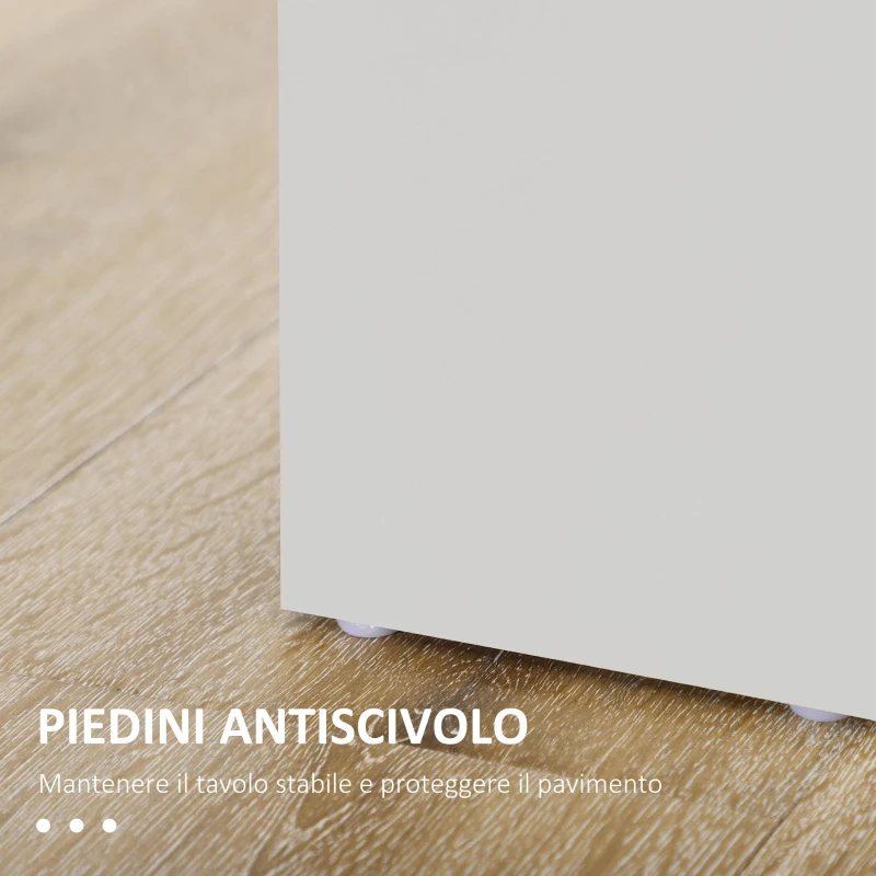 HOMCOM Tavolo da Pranzo Moderno in Legno per 4-6 Persone, 120x69x75cm, Grigio e Bianco