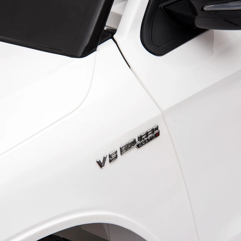 HOMCOM Kinderfahrzeug 12V Mercedes-Benz AMG GLC63S COUPE lizenzierter Elektroauto mit Fernbedienung Sicherheitsgurt  2 x 35W Motoren MP337-60 Monate Weiß 115 x 70 x 55 cm