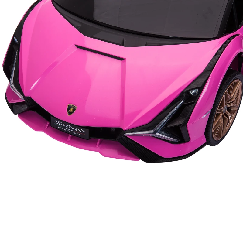 HOMCOM Kinder-Elektroauto, Lamborghini, 3-5 km/h, Fernsteuerung, für 3-5 Jahre, Rosa(m-11)