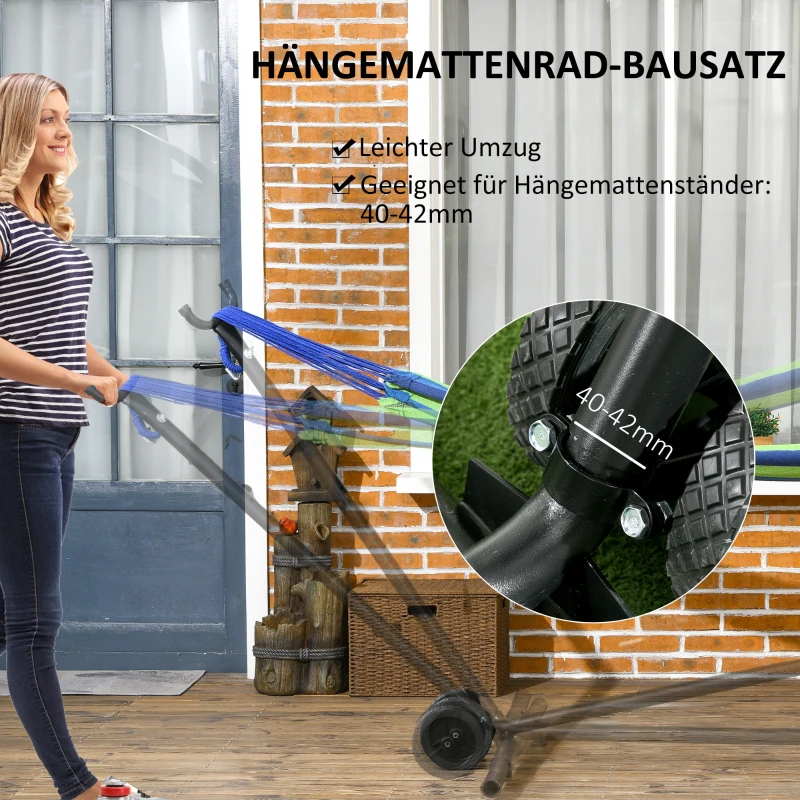 Outsunny Hängemattenrad-Kit für Hängemattenständer, 20 cm x 18 cm x 18 cm, Schwarz