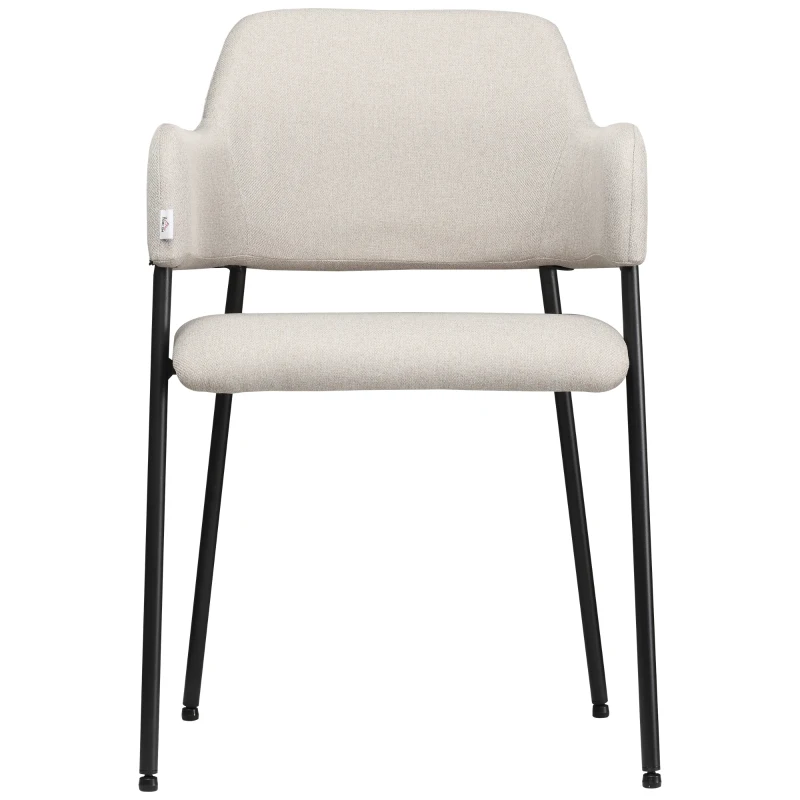 HOMCOM Esszimmerstühle, 2er-Set, bequem, Leinenoptik, Metallrahmen, bis 120 kg, Beige