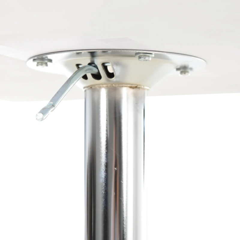 HOMCOM Bartisch Bistrotisch Pub Höhenverstellbarer Quadratischer Stehtisch Tisch Stahl Weiß 60 x 60 x 69-92 cm