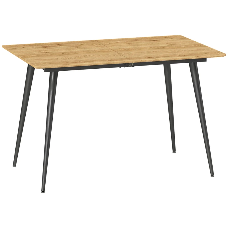 HOMCOM Table à manger pliante table extensible 120-160 cm jusqu'à 6 à 8 personnes avec pieds en acier, naturel