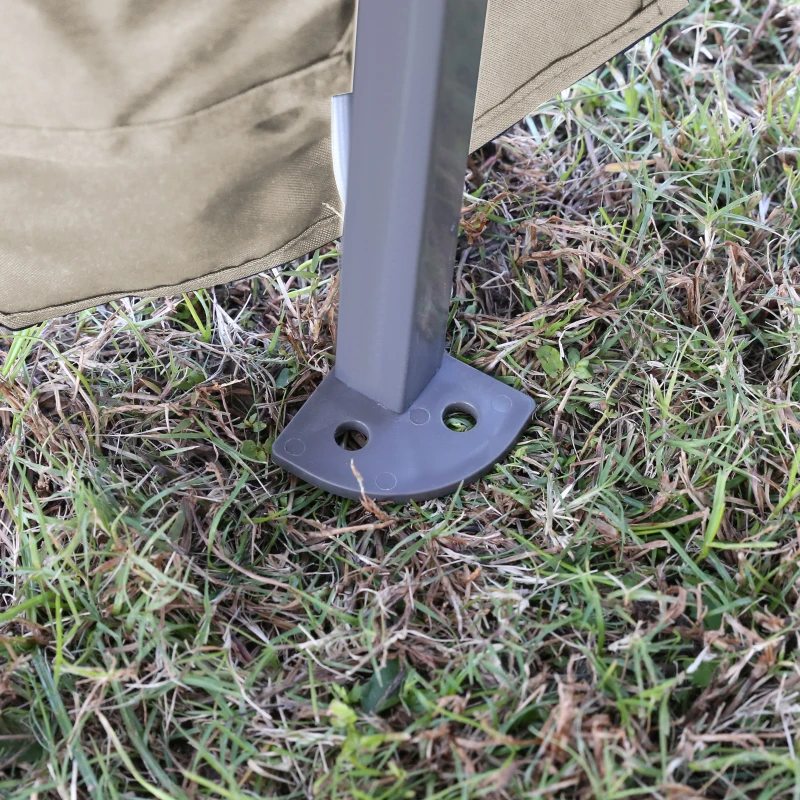 Outsunny Tenda Dobrável Exterior 3,3x3,3x2,9 m com Luzes LED e Controle Remoto 4 Mosquiteiras Removíveis e Bolsa de Transporte Bege