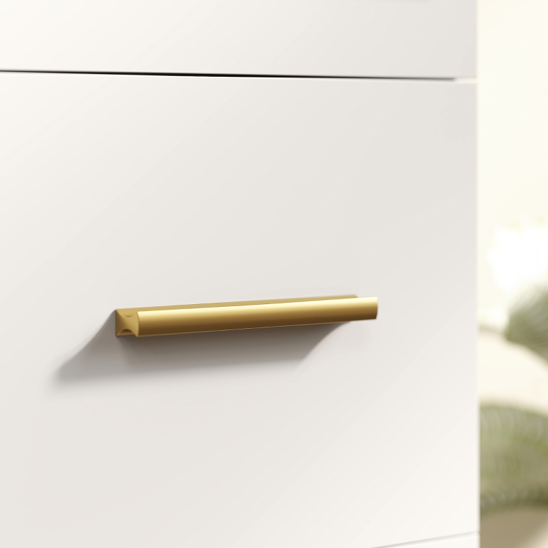 HOMCOM Meuble Sous-Lavabo avec Découpe en U, Armoire et 3 Tiroirs, Fermeture Amortie, 70x30x65 cm, Blanc