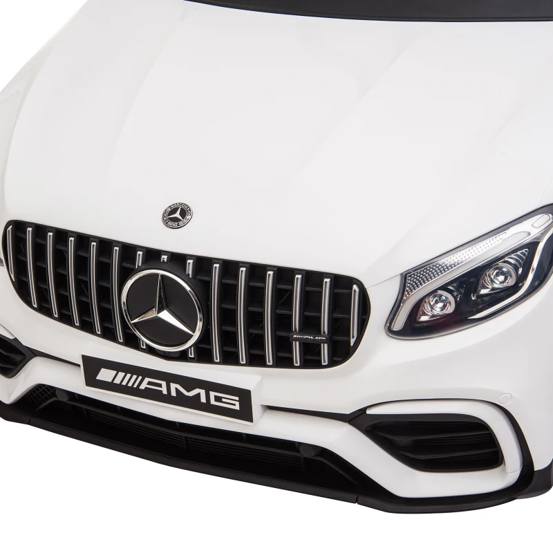 HOMCOM Kinderfahrzeug 12V Mercedes-Benz AMG GLC63S COUPE lizenzierter Elektroauto mit Fernbedienung Sicherheitsgurt  2 x 35W Motoren MP337-60 Monate Weiß 115 x 70 x 55 cm