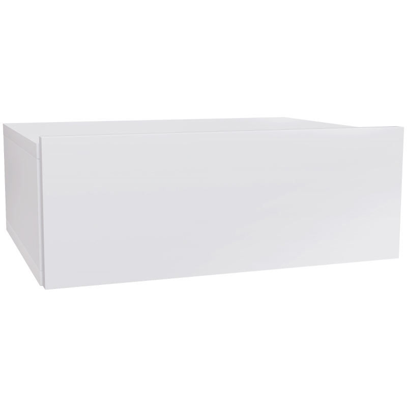 HOMCOM Floating Bedside Table, Wall-Mounted Nightstand with Storage Drawer, Small Side End Table for Bedroom, White