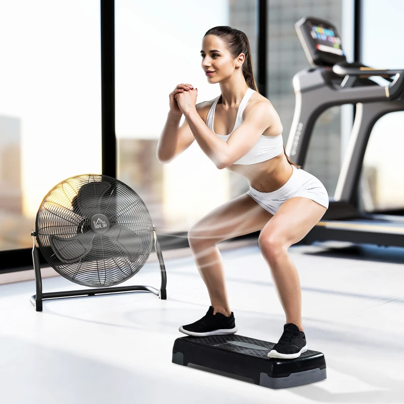 HOMCOM Ventilateur de table électrique portable avec 3 vitesses et inclinaison réglable à 120° flux d'air puissant noir