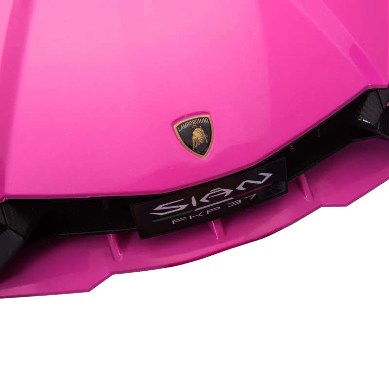 HOMCOM Kinder-Elektroauto, Lamborghini, 3-5 km/h, Fernsteuerung, für 3-5 Jahre, Rosa(m-10)