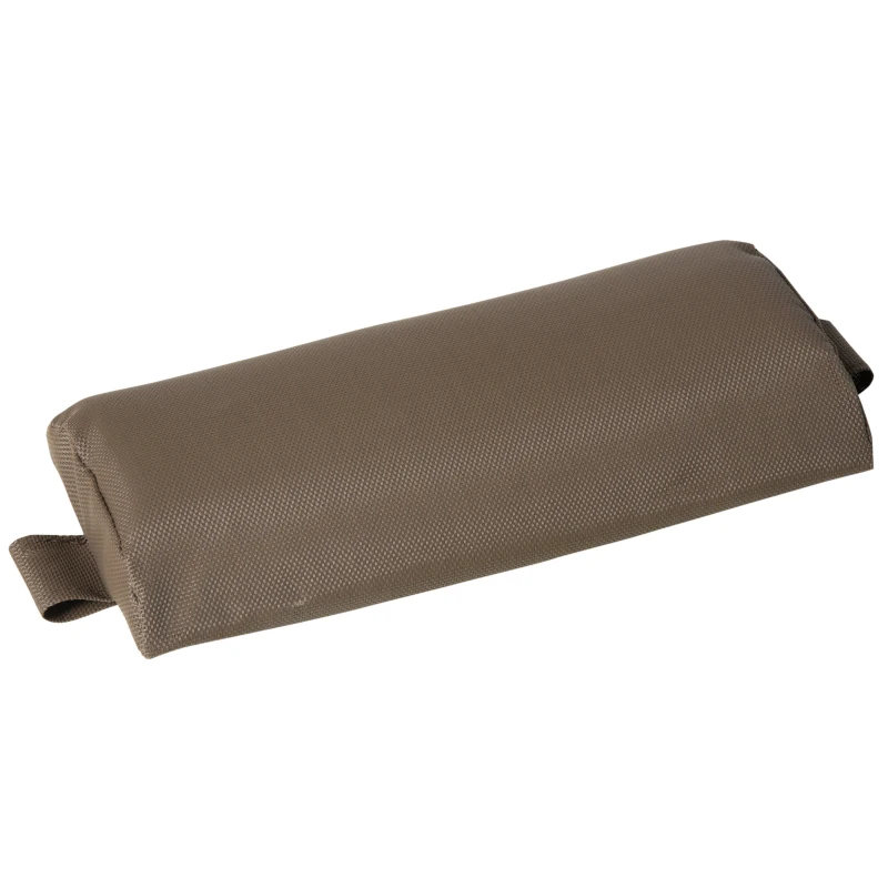 Outsunny Sonnenliege Strandliege Gartenliege klappbar verstellbar mit Kissen Garten Metall Stoff Braun+Silber 137 x 63,5 x 100,5 cm