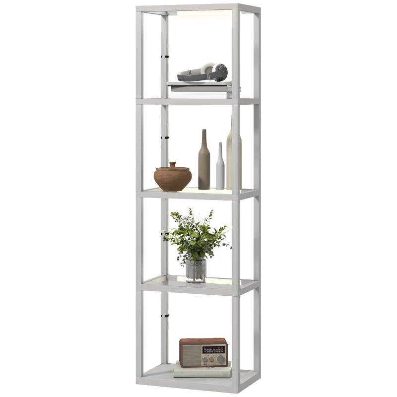 HOMCOM Four-Shelf Floor Lamp - Grey