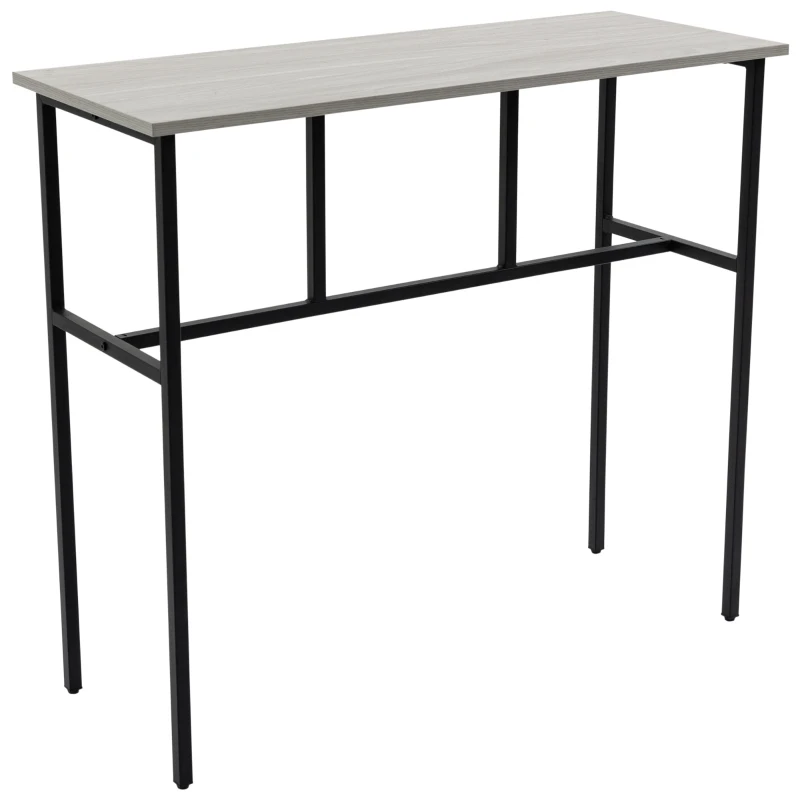 HOMCOM Bartisch-Set im Industriedesign, 6-teilig, 2 Tische und 4 Barhocker, Grau + Schwarz