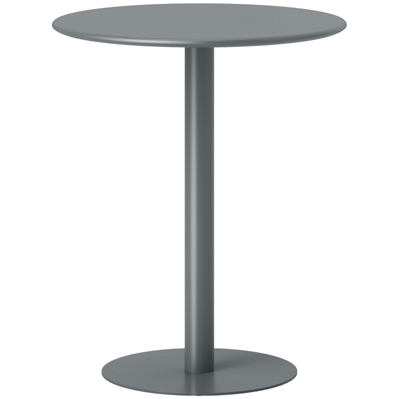 HOMCOM Mesa de Refeição Redonda para 2 Pessoas Mesa de Cozinha de Aço para Interior e Exterior Ø60x72 cm Cinza